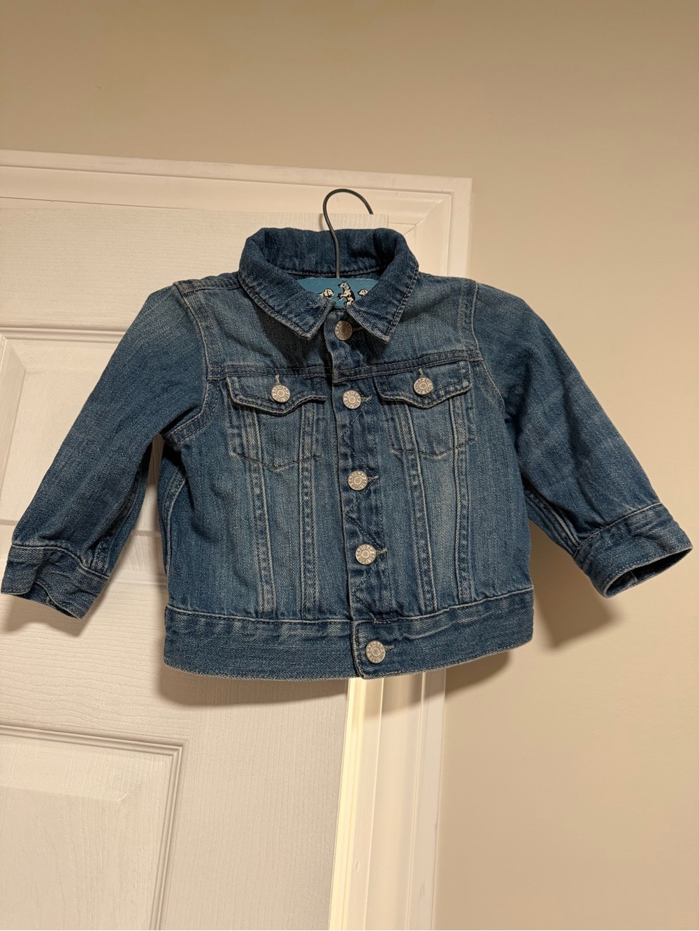 Baby Gap Snap Up Denim Jacket- Organic Cotton- Collared- 12-18 Months